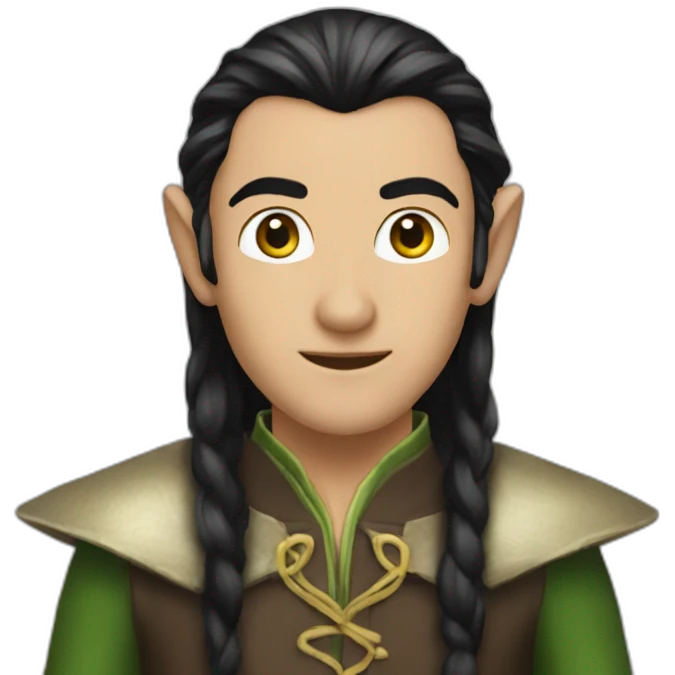elrond elf black hair emoji