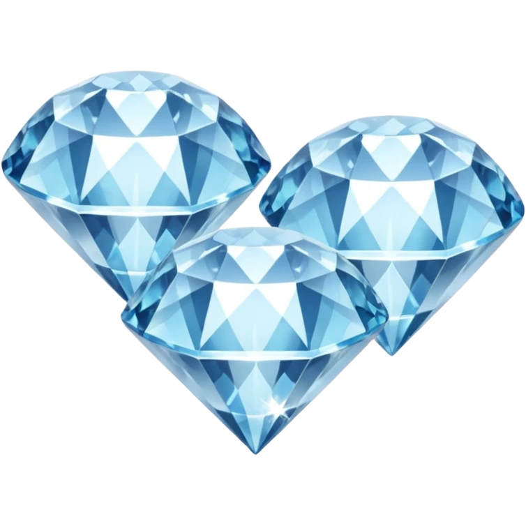 3 shiny diamonds closely together emoji