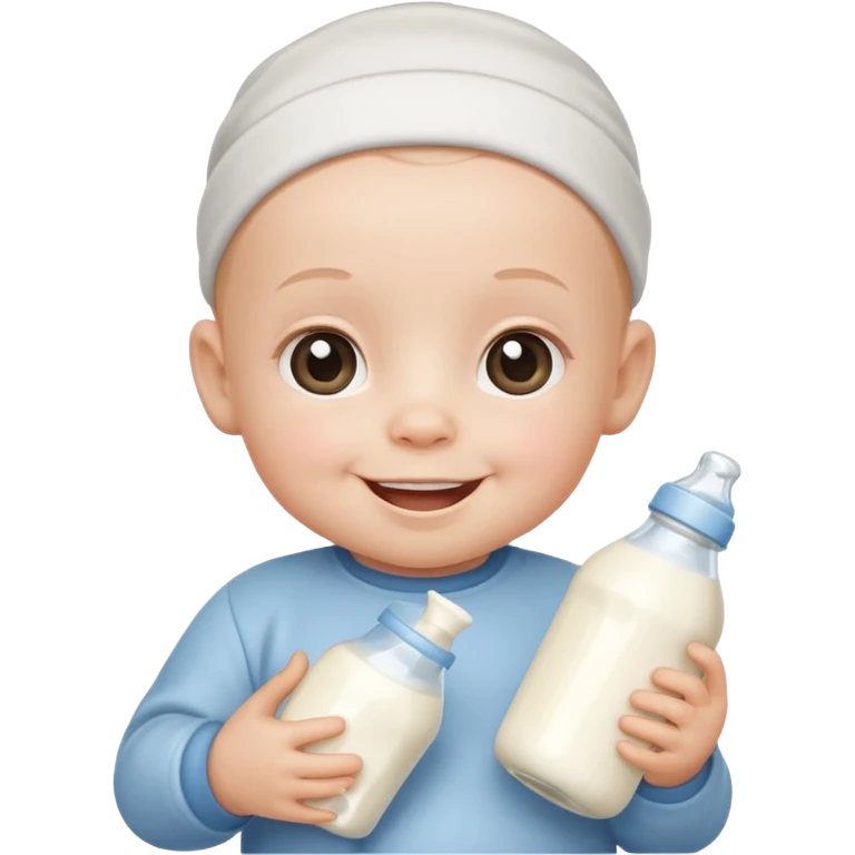 baby cute Milk bottle with cartoon face emoji