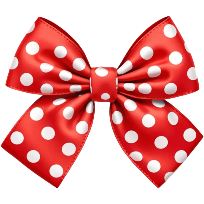 red and white polka dot bow emoji