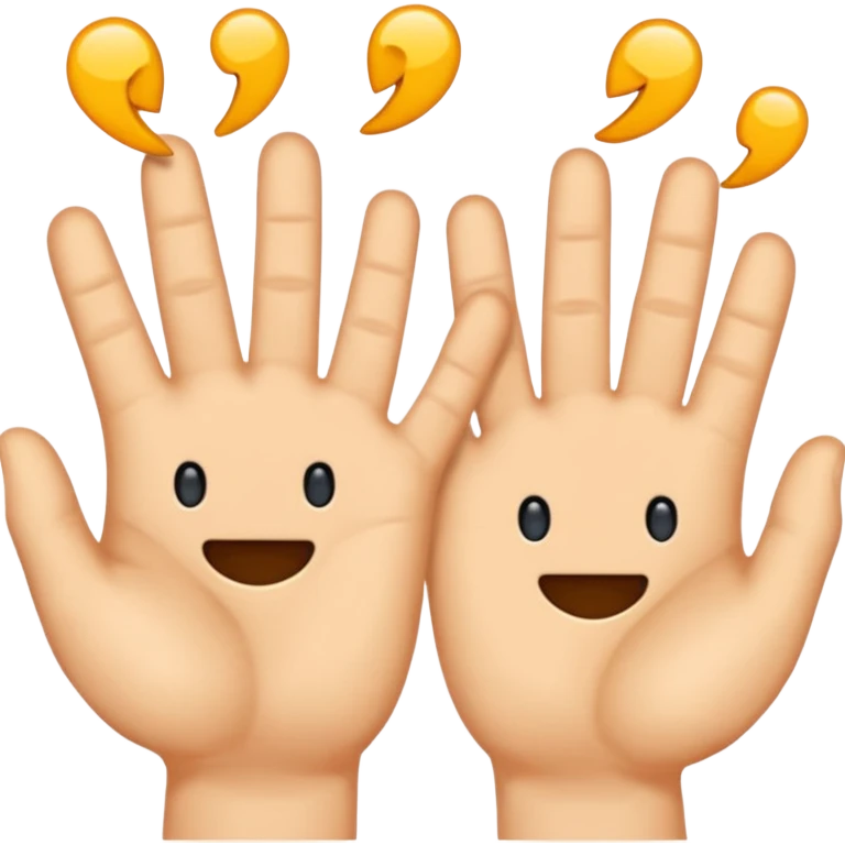 dos manos hacia arriba y en medio un 6 y un 7 emoji