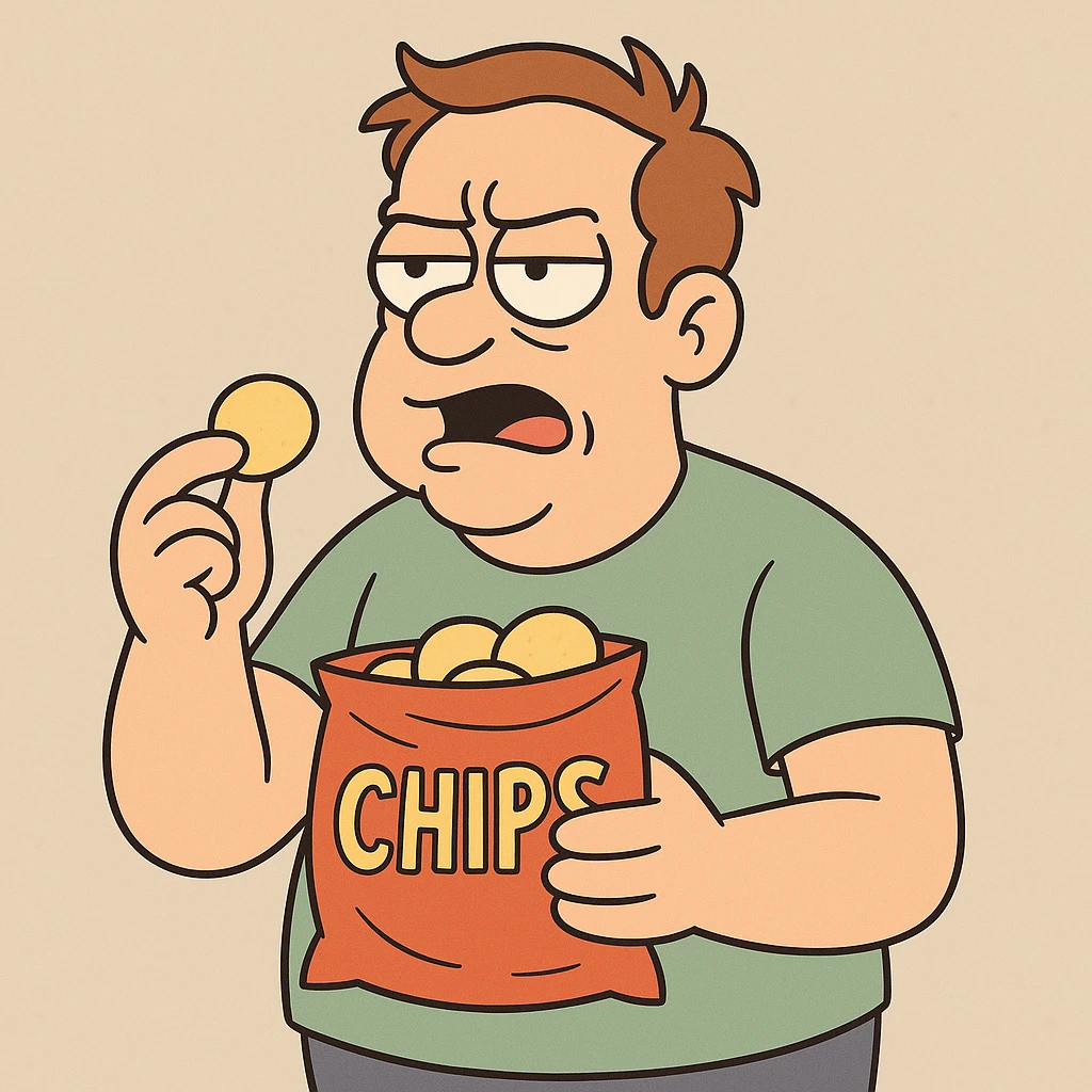 a salty snack, cartoon style emoji