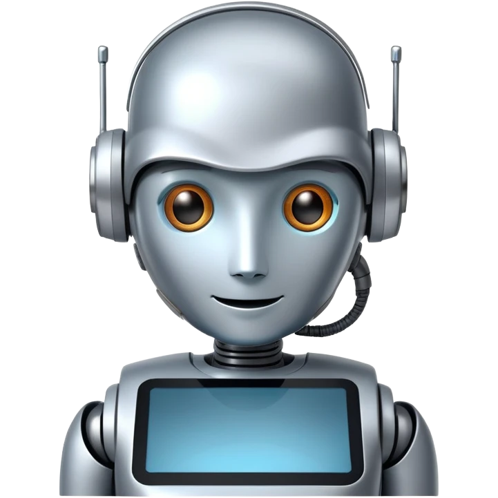 helpful robot assistant with a screen face emoji