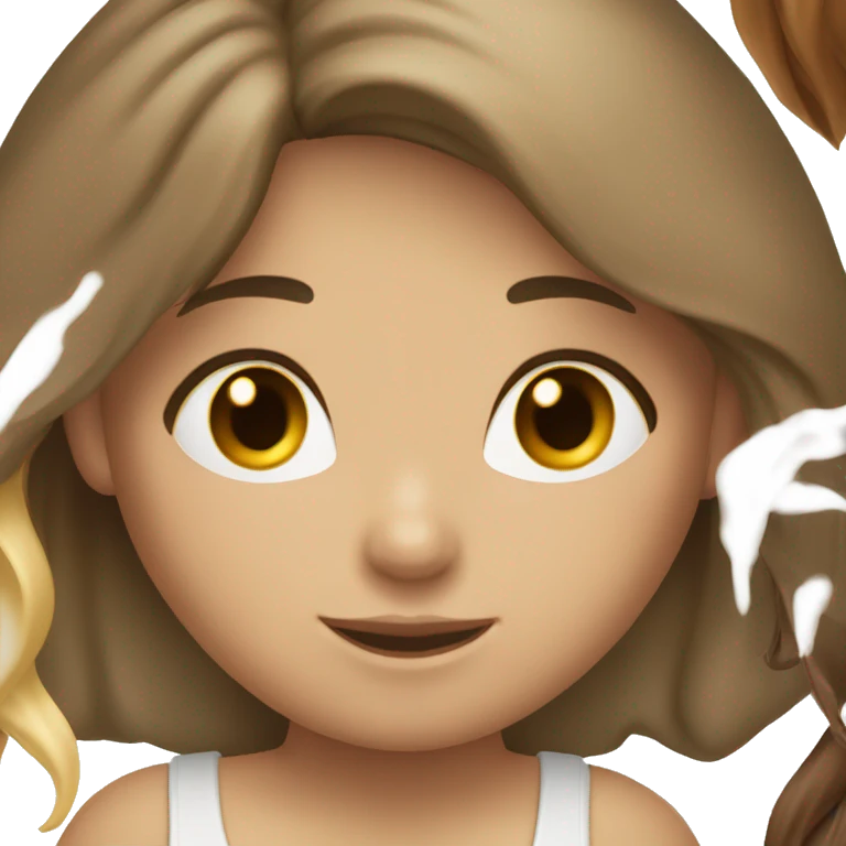 Three girls one tan and brown hair, one white with brown hair and one white with blonde hair emoji