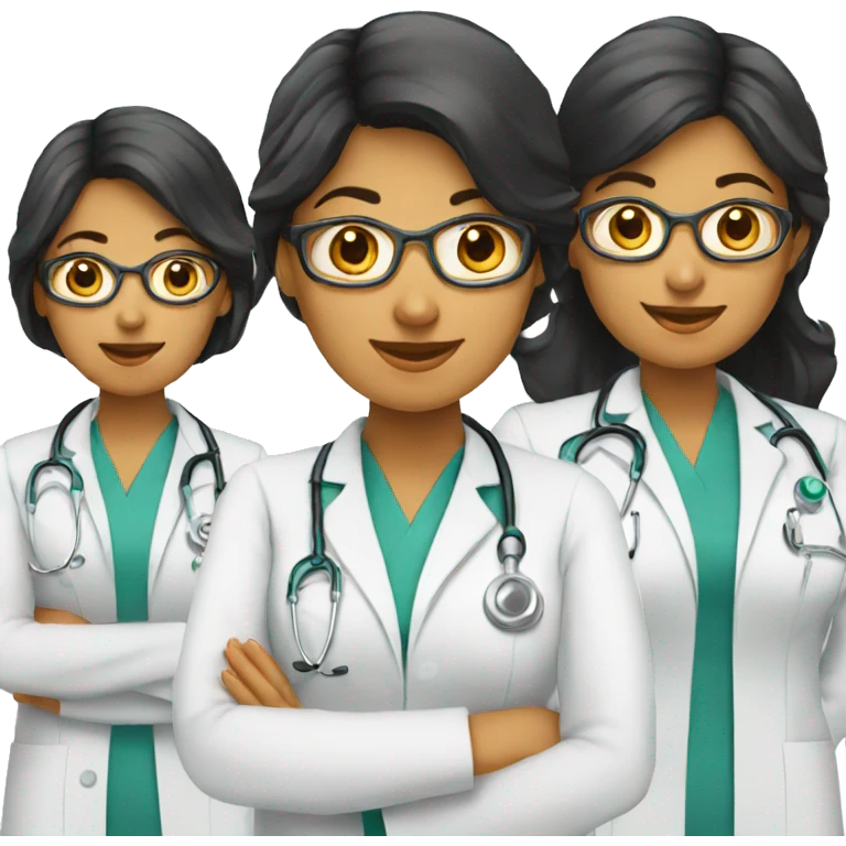 3 indian female doctors emoji