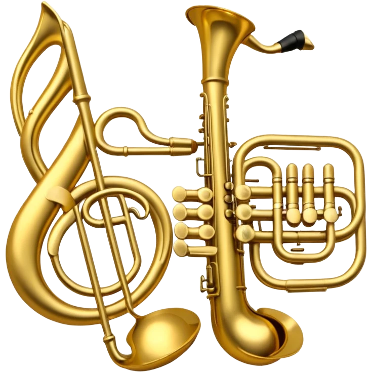 drei musiknoten in goldfarben, kein notenschlüssel. emoji