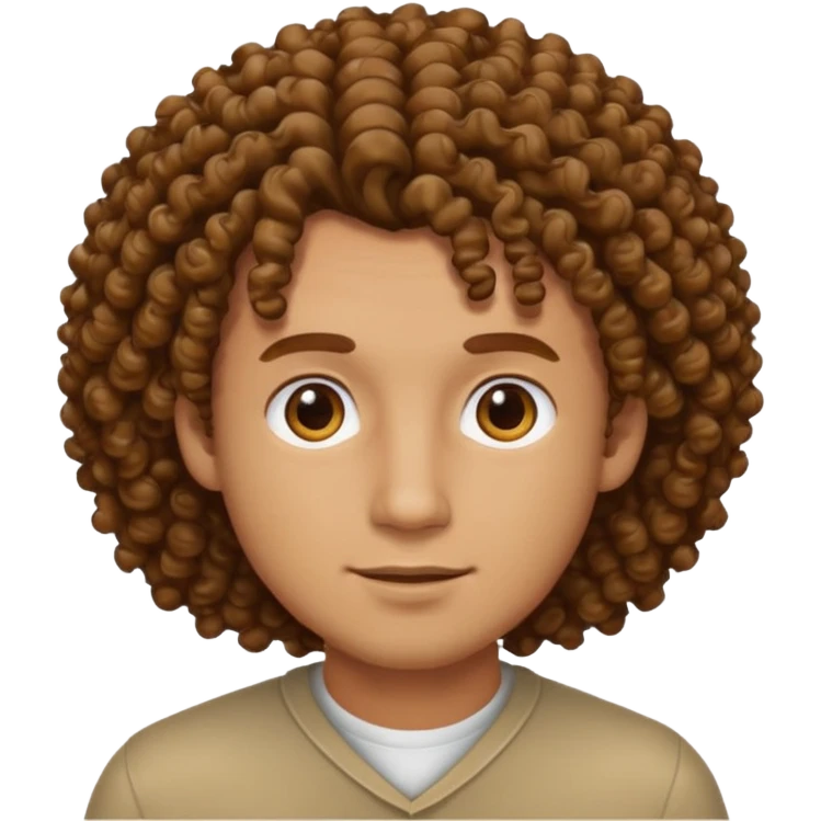 homme blanc brun avec cheveux frisés emoji