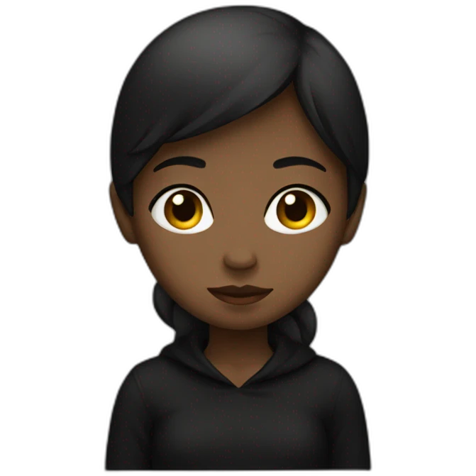 lonely girl in black emoji