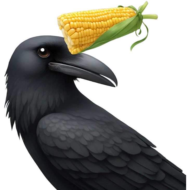 Shooting crow eating corn emoji