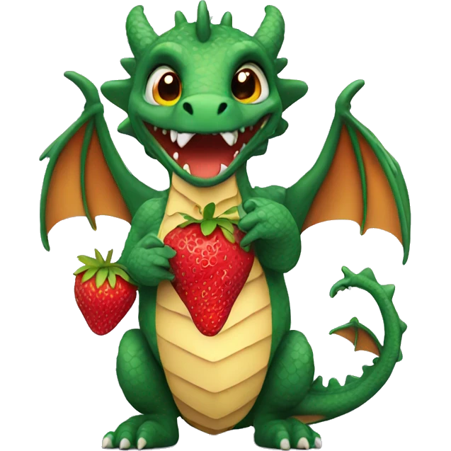 Dragon holding a strawberry  emoji