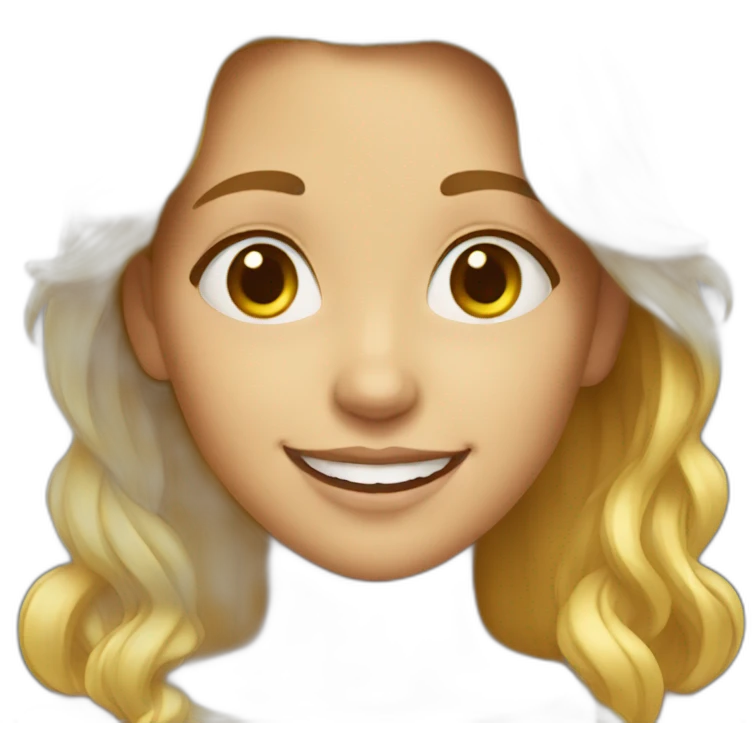 Happy golden haired girl emoji