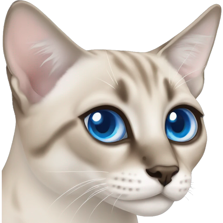 Lynx point Siamese cat with blue eyes  emoji
