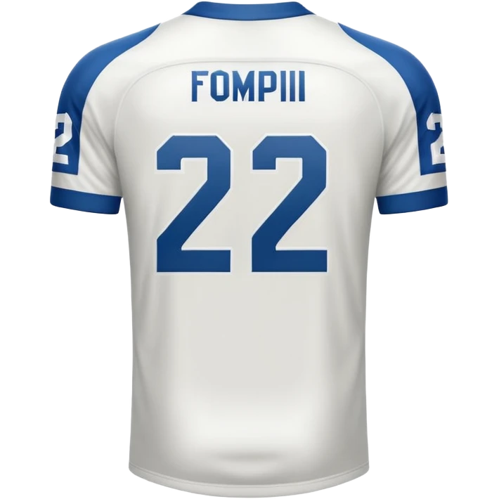 White football jersey at the back with number 22 emoji