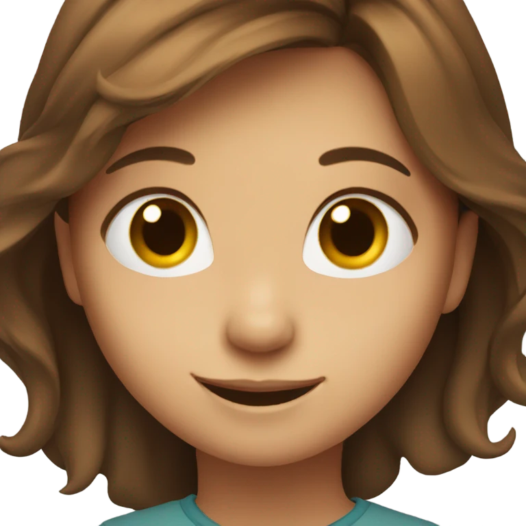 smiling girl with brown hair emoji