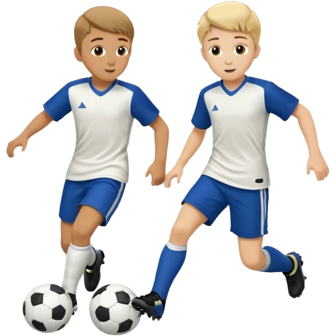 two brothers playings soccer in a park
 emoji