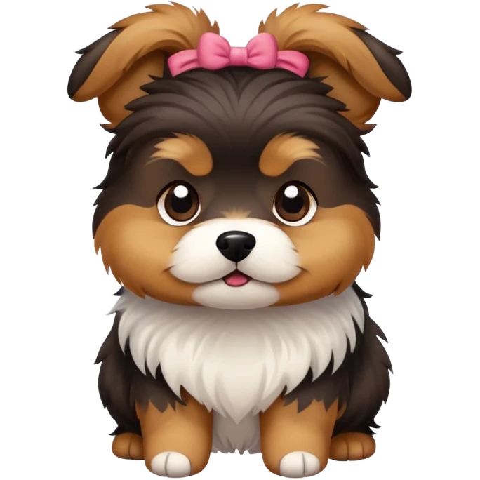 Dog yorkshire with a bun emoji