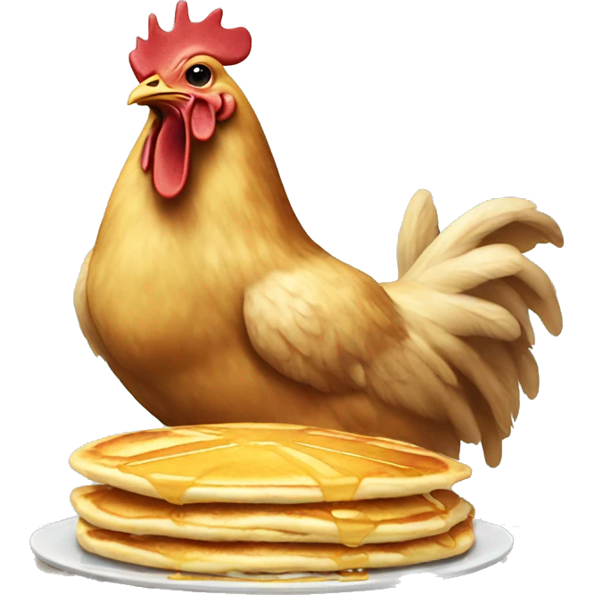 chicken eating pancake  emoji