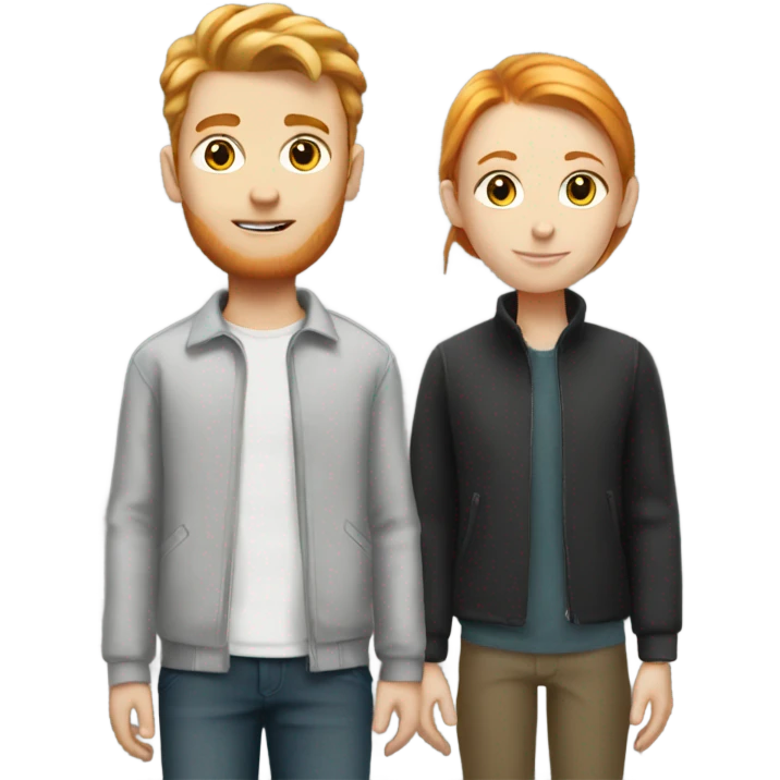 Tall blonde girl and shorter ginger boy emoji