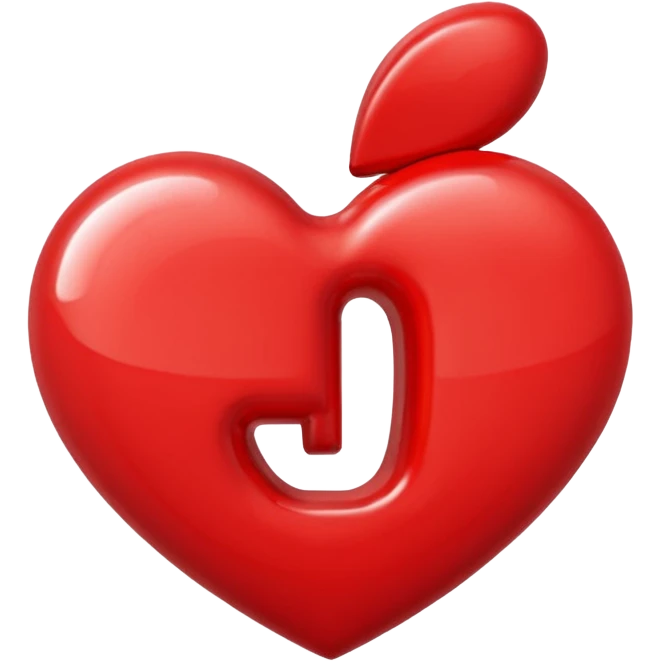  j initial in red heart emoji