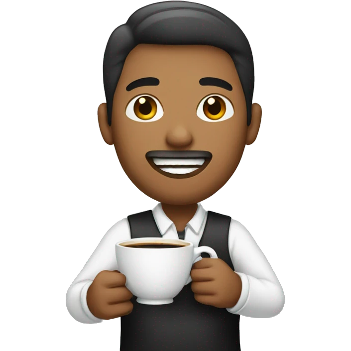 Barista HOLDING A CUP OF COFFEE emoji