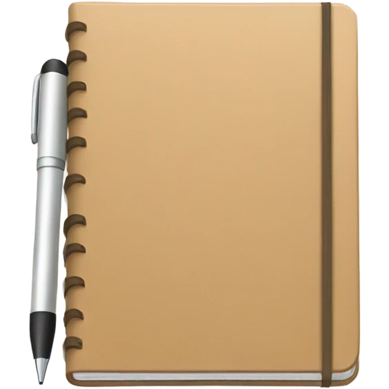 Tan notebook with a pen emoji