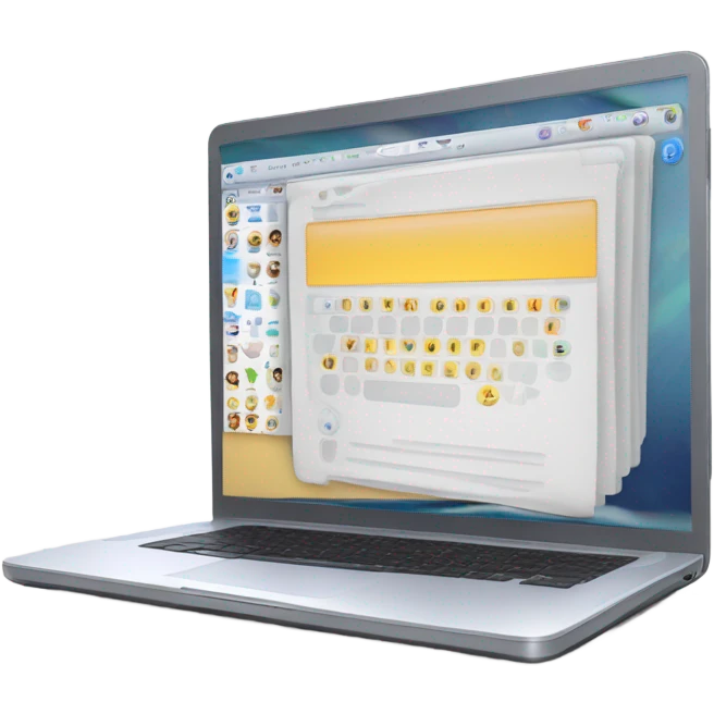 An open laptop computer emoji
