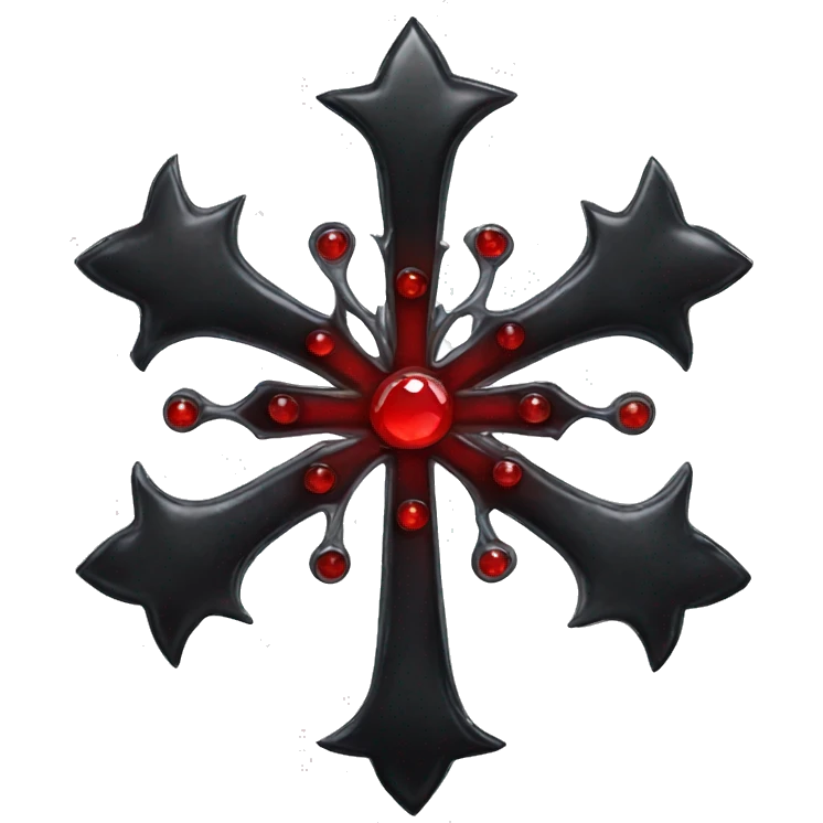 Black cross gothic with red gems emoji