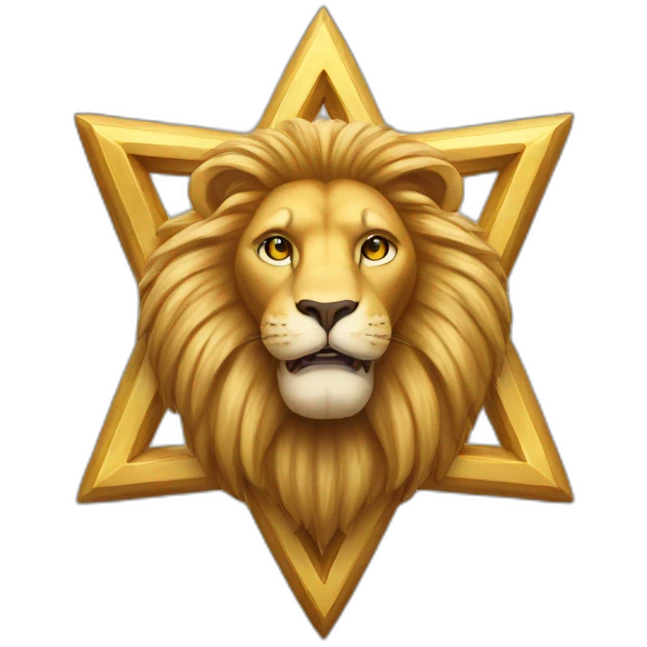 arms lion in the star of david emoji