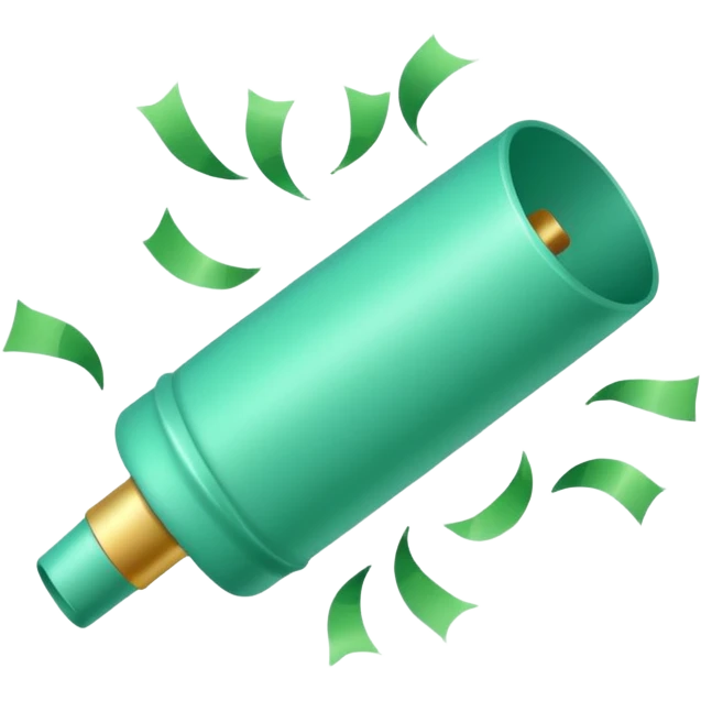party popper emoji mint green color emoji