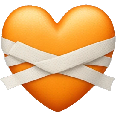 light orange heart with bandages emoji