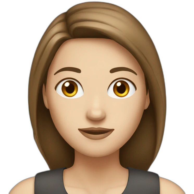white woman with straight brown hair boss emoji