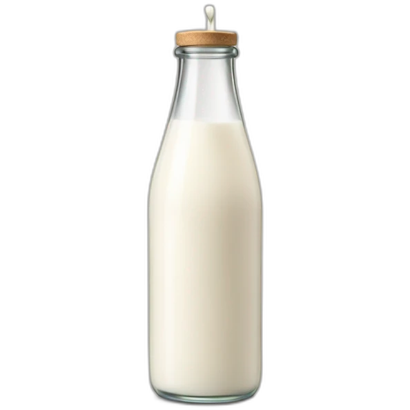 a bottle of milk dropping milk in a glass emoji