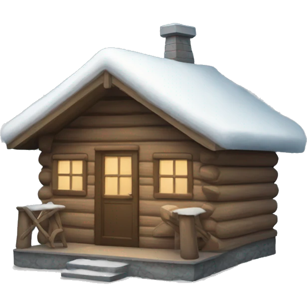 winter cabin emoji