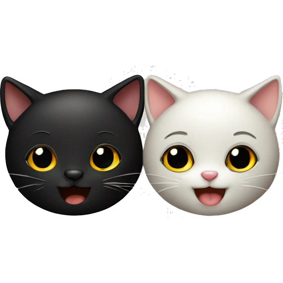Two black kitties in love  emoji
