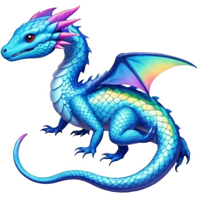 Colorful Shiny Exotic Amaura-Salandit-Aurorus-Dragonair-Fakémon-hybrid-creature (full body)  emoji