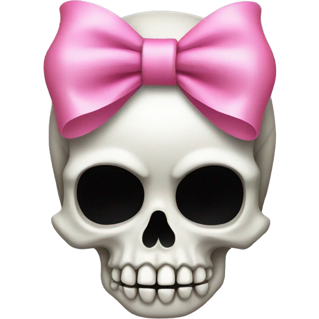 Skull with pink bow emoji