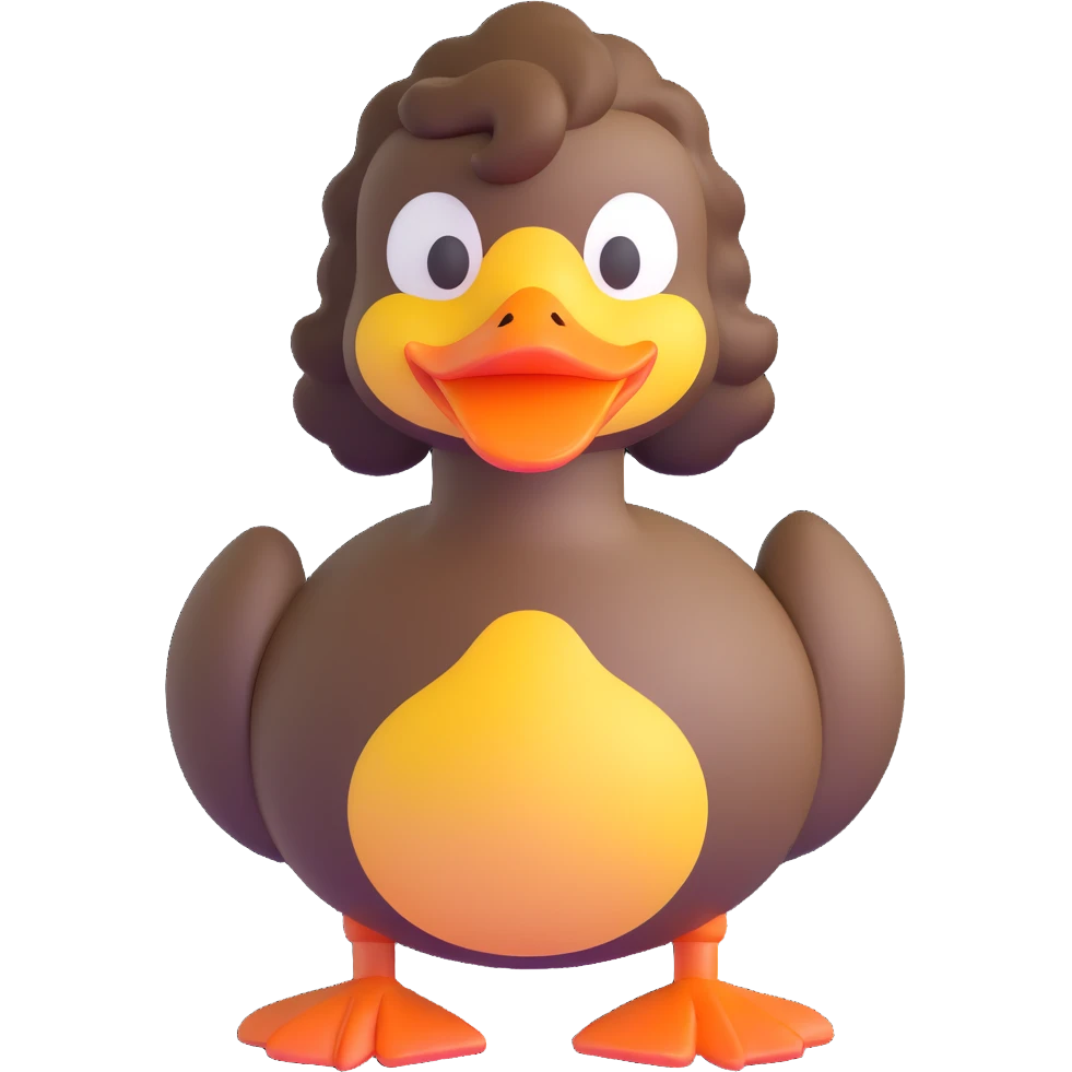 duck with Jeff Ross's curly hair and a smirk emoji