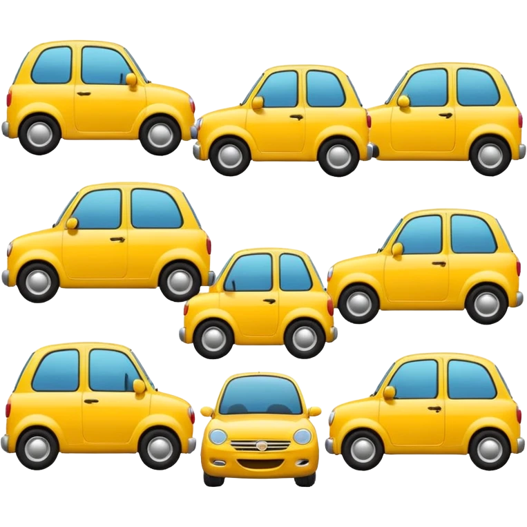 group of cars, round emoji shape emoji