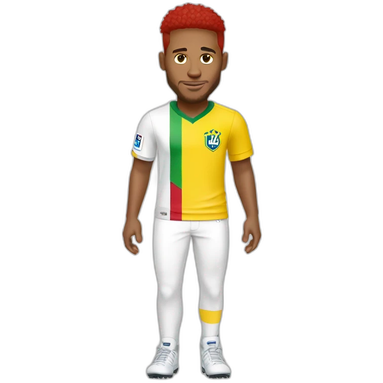 Neymar with white pants red head emoji