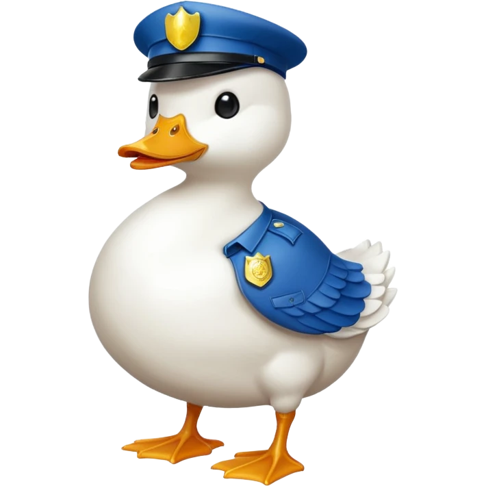 Police white duck full body emoji