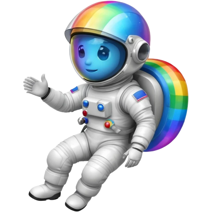 Helmet Astronaut riding rainbow emoji