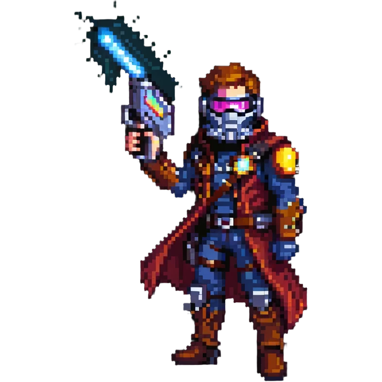 Detailed Star-Lord element gun with glowing effects emoji