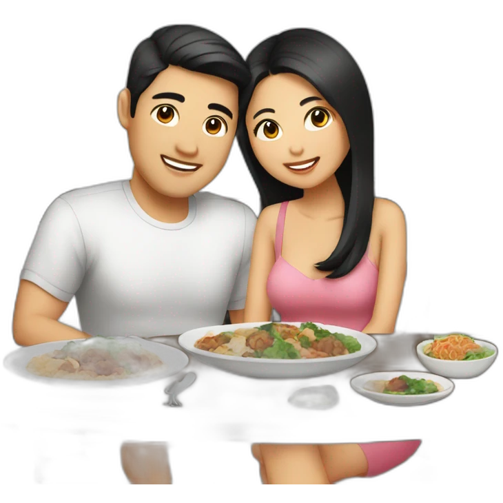date night dinner for asian couple emoji