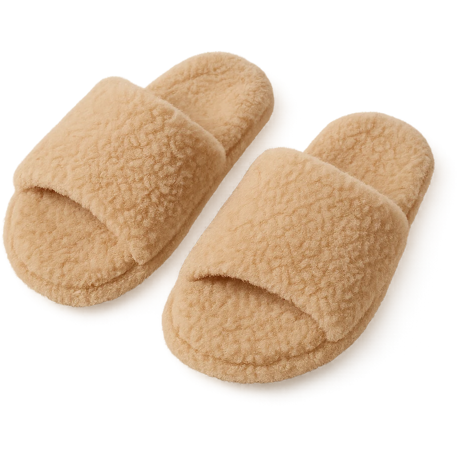 cozy slippers, classic fuzzy style emoji