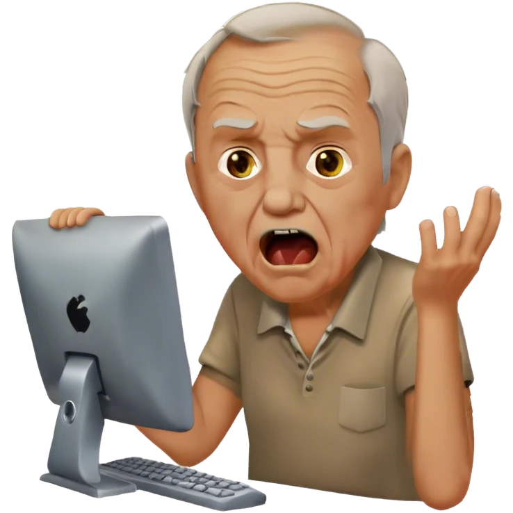 old man yells at linux emoji