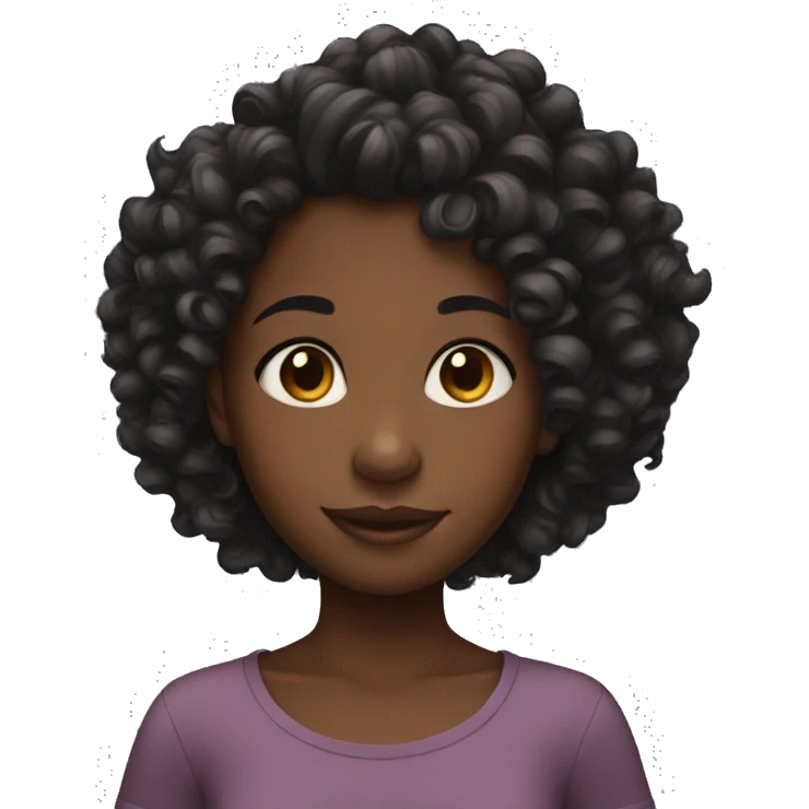 Cute black girl with curl emoji