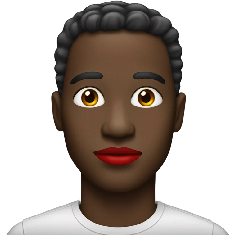 Black man with big red lipstick lips emoji