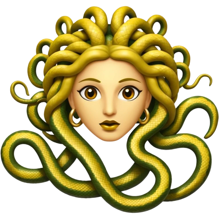 The Sicilian Medusa in gold, make the snakes more dramatic  emoji