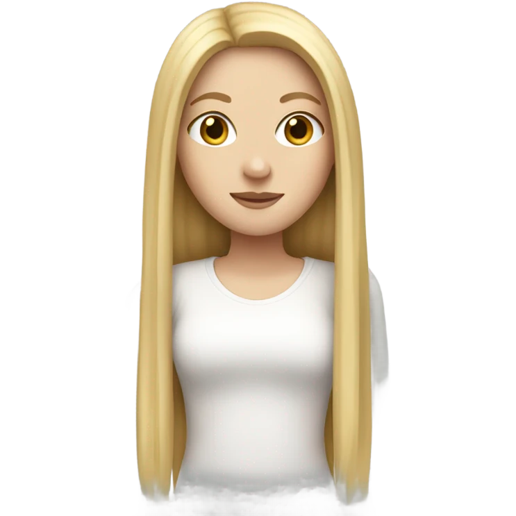 white girl with blonde straight long hair  emoji