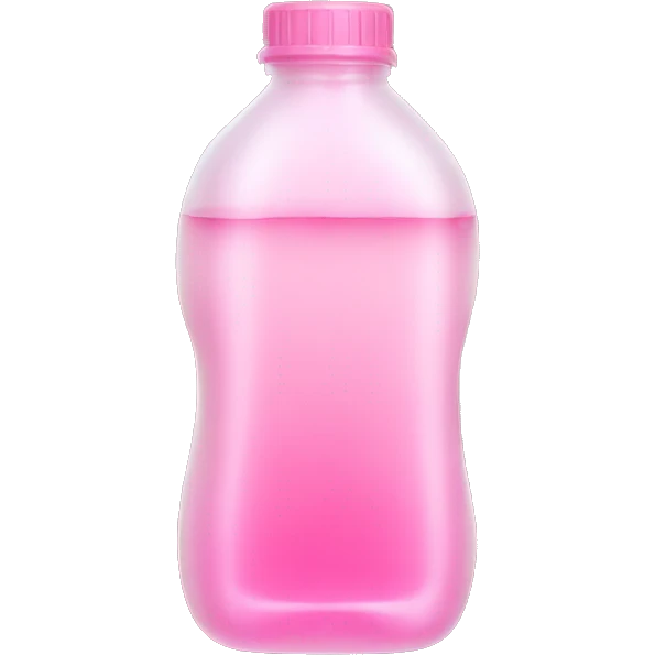 plastic bottle with clear pink liquid emoji